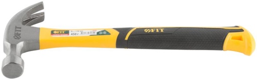 Молоток-гвоздодер, фиброглассовая усиленная ручка, Профи 28 мм, 450 гр. | код 44779 | FIT фото 5