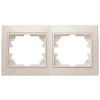 Рамка на 2 поста гор., СУ, Plano, сл.кость, 1-502-02 | код Б0027626 | ЭРА