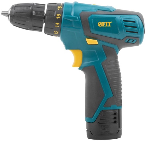 Дрель-шуруповерт аккумуляторная 12В 0-350/1100об/мин 20Нм 2 (Li-Ion) 1.3А.ч FIT 80181 фото 3