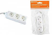 Удлинитель бытовой У3 3 гнезда, 5метров, без заземления, ПВС 2х0,75мм2 10А/250В TDM | код SQ1303-0202 | TDM