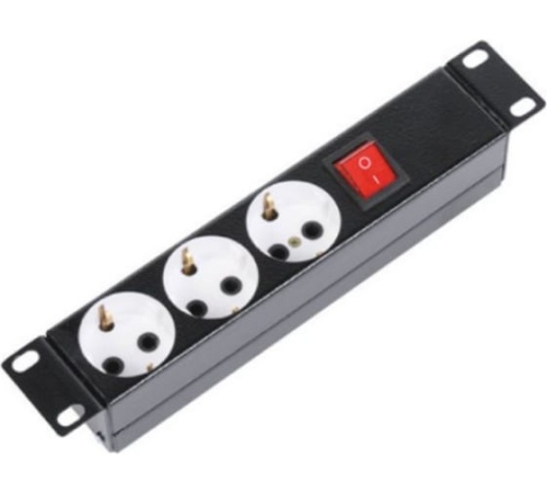 Блок силовых розеток 10 без шнура с выключателем, 3 розетки, цвет черный | код БР-3П-10-9005 | ЦМО Блок силовых розеток 10 без шнура с выключателем, 3 розетки, цвет черный | код БР-3П-10-9005 | ЦМО