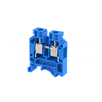 Клемма проходная винтовая 10 мм2, на 2 подключения, синяя KUT10N-B | код 1105010001 | Elmex