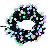Гирлянда Мультишарики 17,5 мм, 20 м, черный ПВХ, 200 диодов, RGB | код 303-509 | Neon-Night