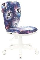 Кресло детское Бюрократ KD-W10 синий космопузики крестов. пластик пластик белый | код 1623148 | БЮРОКРАТ