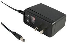 Адаптер AC-DC, 15Вт, вход 90...264B AC 47...63 Гц, 135...370B DC, выход 24B/0.62A, изоляция 3000B AC, 34x71x50мм, 0...+50С, овилка США, выходной разъем 11, диам. 5.5х2.1мм | код GS15U-6P1J | MeanWell