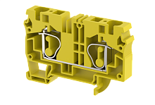 Клемма проходная пружинная 10 мм2, на 2 подключения, желтая SQ10-YELLOW | код 2105010004 | Elmex