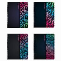 Тетрадь А5, 48 л., BRAUBERG ЭКО, гребень, клетка, обложка картон, АБСТРАКЦИЯ, 403053 | код 403053 | BRAUBERG