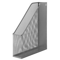 Лоток вертикальный для бумаг BRAUBERG Germanium (250х72х315 мм), металлический, серебряный, 231949 | код 231949 | BRAUBERG