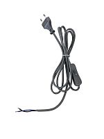 Провод с евроштекером с выключателем 2м 2х05кв.мм 2.5А серебр. | код 28573 1 | Duwi