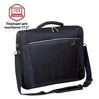 Сумка деловая BRAUBERG с отделением для ноутбука 17,3 , Sidney , откидная крышка, черная, 44х34х6 см | код 240449 | BRAUBERG