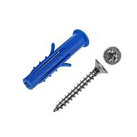 Саморез ШУц 3,5х40 потайная головка + дюбель 6х30 (30 шт) - пакет Tech-Krep | код 112563 | Tech-KREP