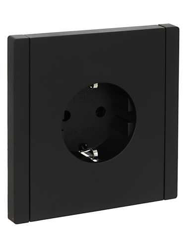 FORTE&PIANO Роз. с з/к без з/ш в/к 16А FP116 чер. IEK | код FP-R11-16-K02 | IEK