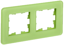 BRITE Рамка 2-мест. РУ-2-2-Бр стекло эко грин RE IEK | код BR-M22-G-41-K06 | IEK