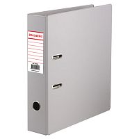 Папка-регистратор BRAUBERG с двухсторонним покрытием из ПВХ, 70 мм, серая, 222656 | код 222656 | BRAUBERG