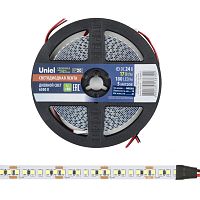 Гибкая светодиодная лента на самоклеящейся основе. ULS-2835-180LED/m-10mm-IP20-DC24V-17W/m-5M-6500K Катушка 5м. в герметичной упаковке. Дневной свет (6500K). ТМ Uniel | код UL-00007644 | Uniel