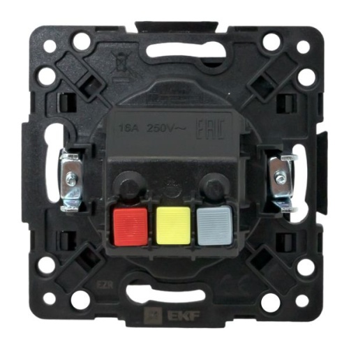Стокгольм Механизм Розетки 1-местной с/з 16А черный с защ, штор, PROxima | код EZR16-028-10 | EKF фото 5