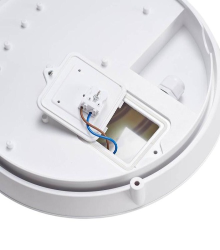 Светильник светодиодный WP 25 C 15W OP 940 D300 WH MDM 300х300х93мм 15Вт 4000К IP66 пылевлагозащ. ЖКХ с микроволнов. датчиком движения бел. Русский Свет 15072523440 фото 3