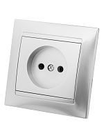 Розетка 2П 10А 250В серебр. металлик Лама TDM | код SQ1815-0222 | TDM