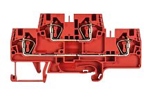 Многоуровневая функциональная клемма, тип фиксации провода: пружинный, номинальное сечение: 4 мм кв., ширина: 6 мм, цвет: красный, тип монтажа: DIN 35 | код 56.704.7555.5 | Wieland