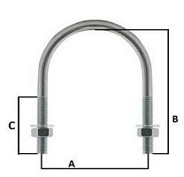 Хомут U-образный 1 3/4' М8 45-54 оцинкованная сталь ГОСТ 24137-80 без гаек | код VENT1 3/4М8UCH51 | Мир хомутов