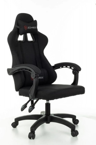 Кресло игровое Zombie Rudger черный с подголов. крестов. пластик | код 2019352 | ZOMBIE