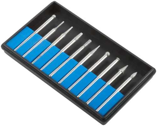 Шарошки, усиленная сталь с алмазным напылением, штифт диаметр 3 мм, 10 шт | код 36479М | FIT фото 2