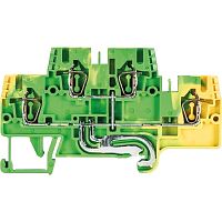 2-х этажная, заземляющая клемма, тип фиксации провода: пружинный, номинальное сечение: 2,5 мм кв., 500V, ширина: 5 мм, цвет: желто-зеленый, тип монтажа: DIN 35 | код 56.703.8955.0 | Wieland