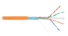 Кабель NIKOLAN F/UTP 4 пары, Кат.6 (Класс E), 250МГц, одножильный, BC (чистая медь), 23AWG (0,57мм), внутренний, LSZH нг(А)-HFLTx, оранжевый, 305м | код NKL 9240C-OR | NIKOLAN