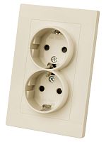 Розетка двойная 2П+З 16А 250В с защ. шт. сл. кость Сенеж TDM | код SQ1816-0137 | TDM