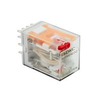 Реле миниатюрное промышленное общего назначения, 4CO, ком. ток 6А, AgSnO?, напряжение 115V AC, опция: тест-кнопка+светодиод | код IR-115AC-4CO-D | DKC