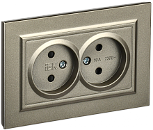 BRITE Роз. 2-я без з/к с з/ш 10А в сб. РСш12-2-БрШ шамп. IEK | код BR-R23-10-K37-F | IEK