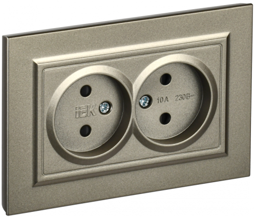 BRITE Роз. 2-я без з/к с з/ш 10А в сб. РСш12-2-БрШ шамп. IEK | код BR-R23-10-K37-F | IEK