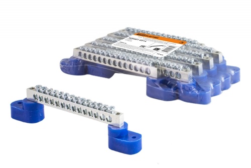 Шина N нулевая 6х9мм на двух угл. изоляторах 14 групп никелированная TDM | код SQ0801-0314 | TDM Шина N нулевая 6х9мм на двух угл. изоляторах 14 групп никелированная TDM | код SQ0801-0314 | TDM