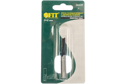 Фреза пазовая прямая с двойным лезвием, DxHxL = 8 х 20 х 58 мм | код 36639 | FIT