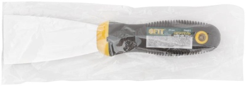 Шпатель нерж.сталь прорезин.ручка 2дюйм (50мм) черн.-желт. FIT 06683 фото 3