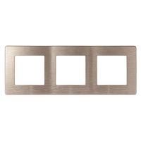Рамка для розеток и выключателей Серия 12 12-5103-04 на 3 поста, Сатин, шампань | код Б0052522 | ЭРА
