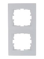 KARINA Рамка 2-ая вертикальная б/вст белая (10шт/120шт) | код 707-0200-152 | Lezard