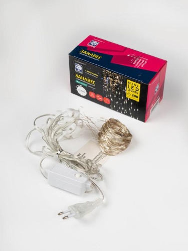 Гирлянда "Занавес" ICLLDM200W-C 200LED бел. 3х2м 8 режимов IP20 SHLights 4690601054340 фото 2