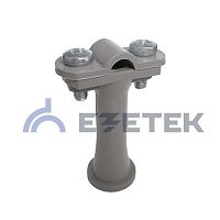 Держатель проводника круглого 6-10 мм серый, высота 59 мм, пластик | код 91104 | ЕЗЕТЕК