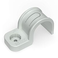 Крепеж-скоба пластиковая односторонняя для прямого монтажа атмосферостойкая серая в п/э d25 мм (50шт/450шт уп/кор) Промрукав | код PR13.0370 | ПРОМРУКАВ