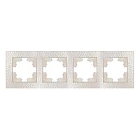 Рамка фактурная 4 поста универсальная UNIVersal Афина жемчуг (еврослот) | код A10046-OBr | Universal