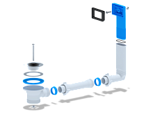 Перелив для мойки 1 1/2' с прямоугольным вертикальным корпусом | код N105 | АНИ пласт
