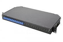 Панель коммутационная 19 дюймов 1U корпус 24 адаптера 9/125 OS2 | код 47C-24-S2-2L-12-11BL | Eurolan