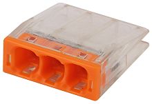 Клемма СМК компактная серии 203, 3 отверстия, 0,5-2,5 мм2 NO-224-23 | код Б0043941 | ЭРА