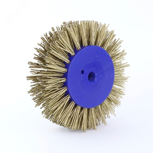 Щетка дисковая Д140x55xM14, ворс корд латунированная сталь 0,20 жгут 1,40 по дереву для УПМ УШМ (болгарка) (3-400) | код RB14055M14COR | Cazzola