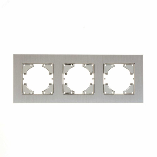 UGRA рамка 3-местная, алюминий, серебро. | код С1130-034 | GUSI ELECTRIC
