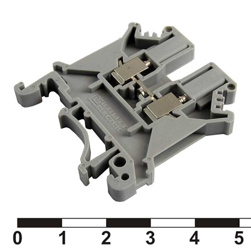 Клеммная колодка на DIN-рейку RUICHI PC 2.5, 32 А, 800 В, 1-проводное соединение, 24-12 AWG, PA66, корпус серый | код 80959 | Ruichi