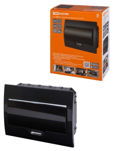 Бокс ЩРВ-П-12 модулей встраиваемый пластик IP41, Антрацит TDM | код SQ0902-1004 | TDM