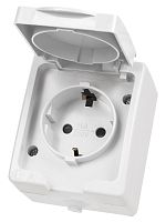 Розетка 2П+З открытой установки IP54 16А белая Вуокса TDM | код SQ1803-1007 | TDM