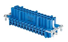 Вилочная контактная вставка взрывозащищенного разъема REVOS Ex, Size 24, винтовая фиксация, с защитой провода, 24 полюсов + РЕ, 90 V, до 16 A, материал контактов: медный сплав, тип покрытия контактов: олово | код 72.310.2453.9 | Wieland Сер